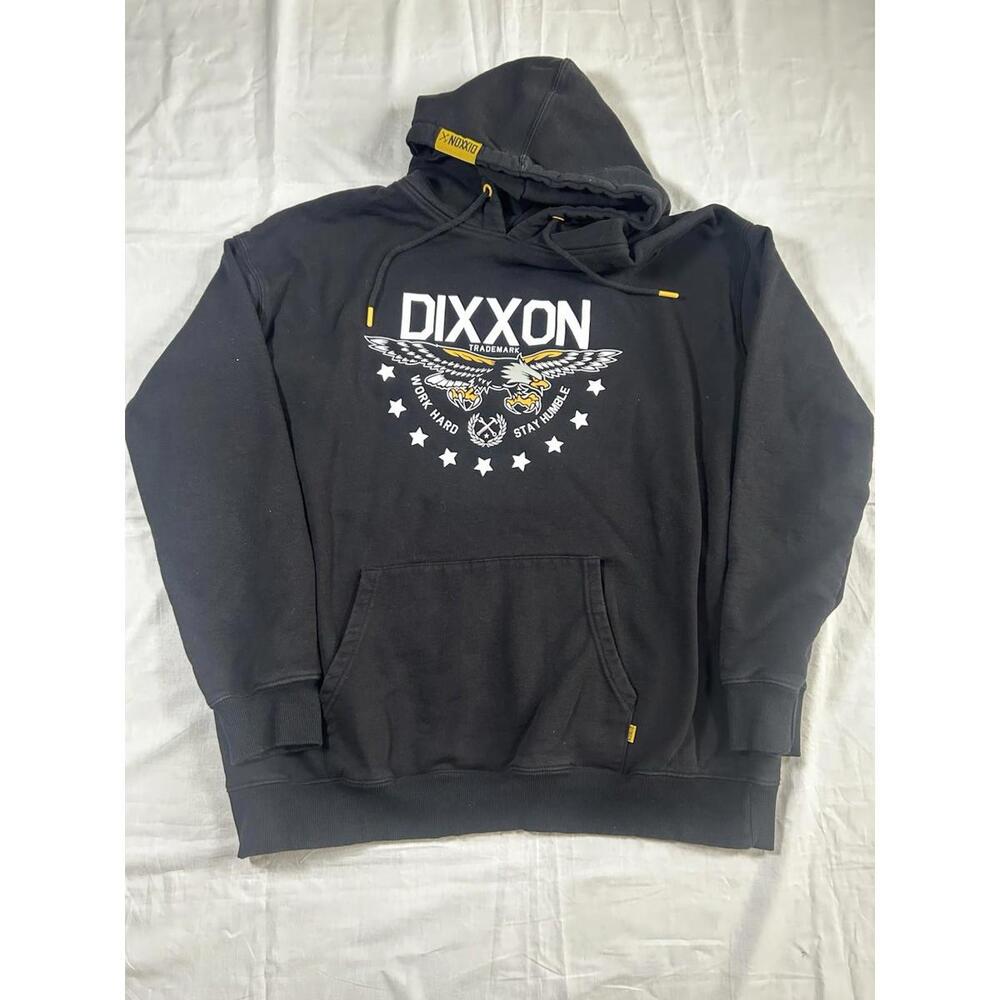 Dixxon Mens 2XL Hoodie Eagle Work Hard Stay Humble Graphic Pullover Black